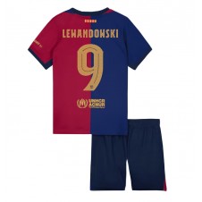 Barcelona Robert Lewandowski #9 Hjemmedraktsett Barn 2024-25 Kortermet (+ korte bukser)